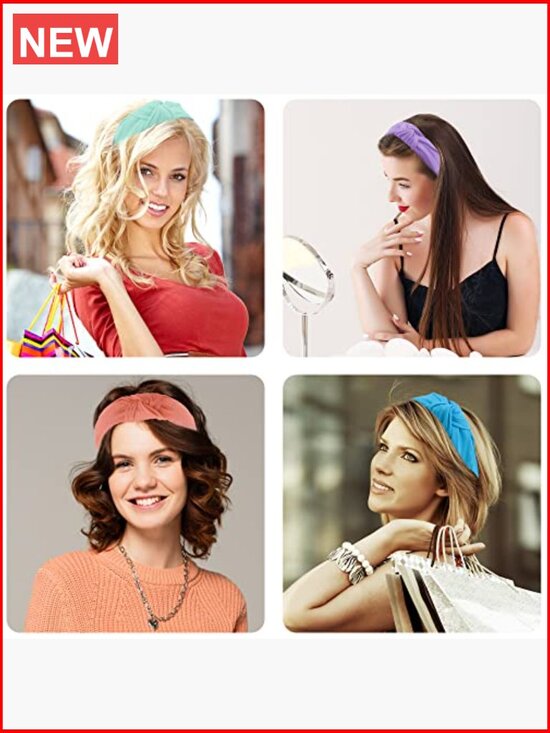 SIQUK 15-Piece Top Knot Headband Turban Set for Women and  15 Pack Top Knot Headbands, Cross Knot Headband, Wide Cloth Knot Headbands